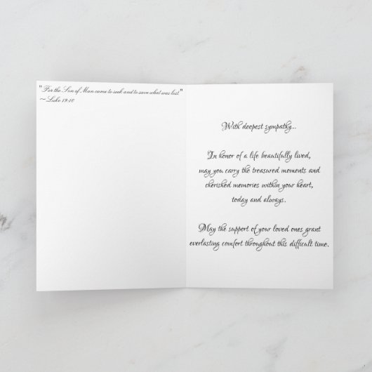 「冷たい十字架」追悼カード カード (内部)