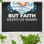 冷たい変化、信仰の火 – クリスチャンやる気を起こさせるス キッチンタオル (折り畳み)