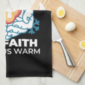 冷たい変化、信仰の火 – クリスチャンやる気を起こさせるス キッチンタオル (四つ折り)
