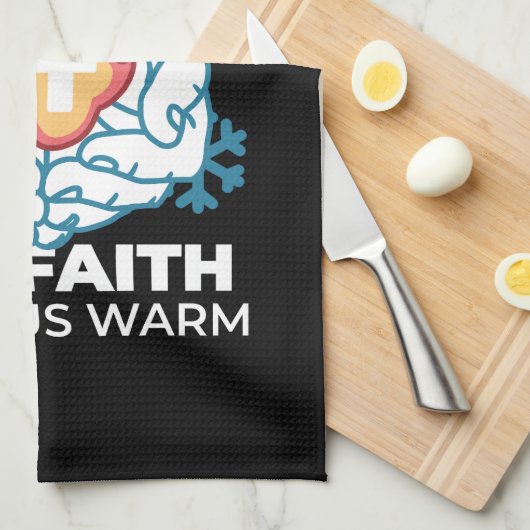 冷たい変化、信仰の火 – クリスチャンやる気を起こさせるス キッチンタオル (四つ折り)