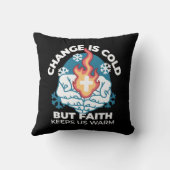 冷たい変化、信仰の火 – クリスチャンやる気を起こさせるス クッション (裏面)