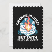 冷たい変化、信仰の火 – クリスチャンやる気を起こさせるス サンキューカード (正面)