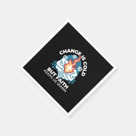 冷たい変化、信仰の火 – クリスチャンやる気を起こさせるス スタンダードカクテルナプキン (角)