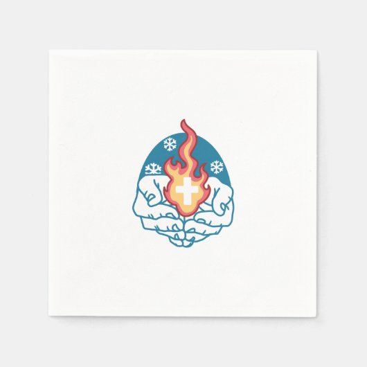 冷たい変化、信仰の火 – クリスチャンやる気を起こさせるス スタンダードカクテルナプキン (正面)