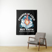 冷たい変化、信仰の火 – クリスチャンやる気を起こさせるス タペストリー (インサイチュ)