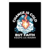 冷たい変化、信仰の火 – クリスチャンやる気を起こさせるス テーブルナンバー (正面)