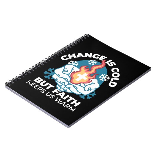 冷たい変化、信仰の火 – クリスチャンやる気を起こさせるス ノートブック (左側)