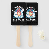 冷たい変化、信仰の火 – クリスチャンやる気を起こさせるス ハンドファン (正面&裏面)