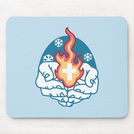 冷たい変化、信仰の火 – クリスチャンやる気を起こさせるス マウスパッド (正面)