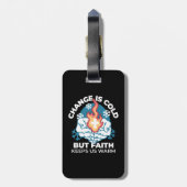 冷たい変化、信仰の火 – クリスチャンやる気を起こさせるス ラゲッジタグ (裏面縦)