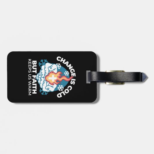 冷たい変化、信仰の火 – クリスチャンやる気を起こさせるス ラゲッジタグ (裏面横)