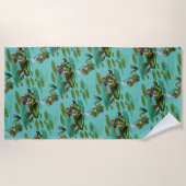 冷たい夏のカエル ビーチタオル (正面)