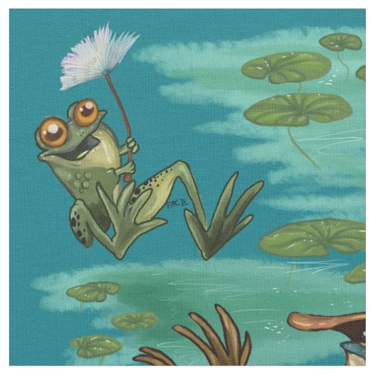 冷たい夏のカエル ファブリック (クローズアップ)