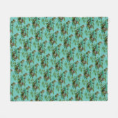 冷たい夏のカエル フリースブランケット (正面(横))