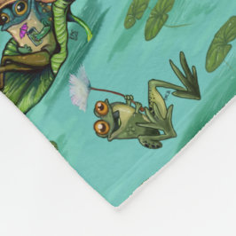 冷たい夏のカエル フリースブランケット