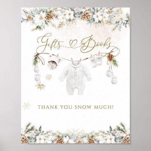 冷たい外で最も近いライン赤ちゃんシャワーギフト ポスター (正面)