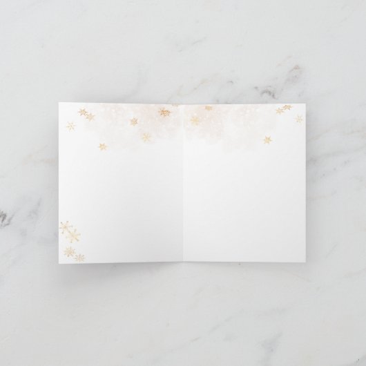 冷たい外のウッドランドベア冬の赤ちゃんシャワー サンキューカード (内部)