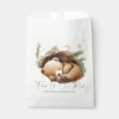 冷たい外のウッドランドベア冬の赤ちゃんシャワー フェイバーバッグ (正面)