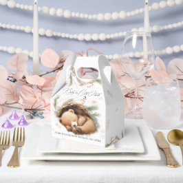 冷たい外のウッドランドベア冬の赤ちゃんシャワー フェイバーボックス