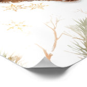 冷たい外のウッドランドベア冬の赤ちゃんシャワー ポスター (角)