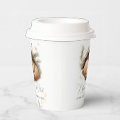 冷たい外のウッドランドベア冬の赤ちゃんシャワー 紙コップ (右)