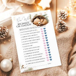 冷たい外のウッドランド熊の冬の赤ちゃんシャワーゲーム