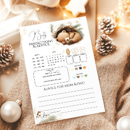 冷たい外のウッドランド熊の冬の赤ちゃんシャワーゲーム