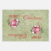 冷たい外カップメリークリスマスハッピーホリデー ラッピングペーパーシート (正面)