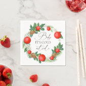 冷たい外クリスマスリース冬の赤ちゃんシャワー スタンダードカクテルナプキン (インサイチュ)