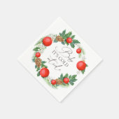 冷たい外クリスマスリース冬の赤ちゃんシャワー スタンダードカクテルナプキン (角)