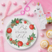 冷たい外クリスマスリース冬の赤ちゃんシャワー ペーパープレート (パーティー)