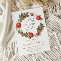 冷たい外クリスマスリース冬の赤ちゃんシャワー