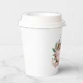 冷たい外ホットチョコレートのワードアートのクリスマス 紙コップ (右)