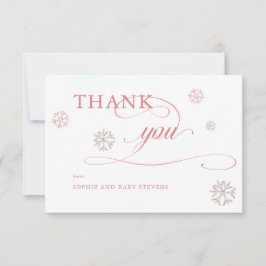 冷たい外Rhinestones冬の女の子の赤ちゃんシャワー サンキューカード