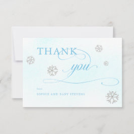 冷たい外Rhinestones冬の男の子の赤ちゃんシャワー サンキューカード