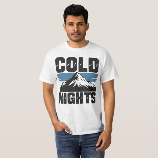 冷たい夜のクリスマスTシャツ Tシャツ (正面フル)