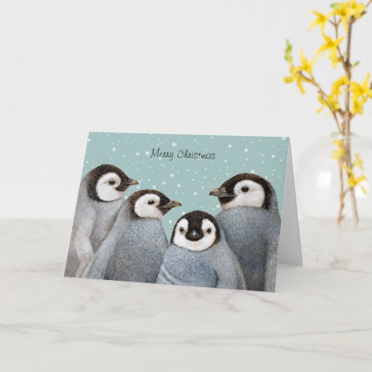 冷たい夜、暖かい友人クリスマスカード カード (黄色い花)