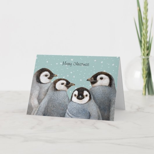 冷たい夜、暖かい友人クリスマスカード カード (正面)