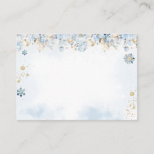 冷たい屋外ブルーの最も近いライン赤ちゃんシャワー本 エンクロージャーカード (裏面)