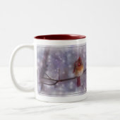 冷たい日の端の女性枢機卿 ツートーンマグカップ (左)