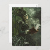 冷たい本を持った幽霊のような女 ポストカード (正面/裏面)