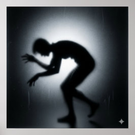 冷たい歪みシルエット ポスター