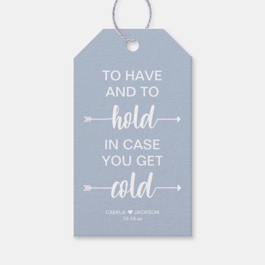 冷たい毛布が手に入った時に持ち続ける ギフトタグ (正面)