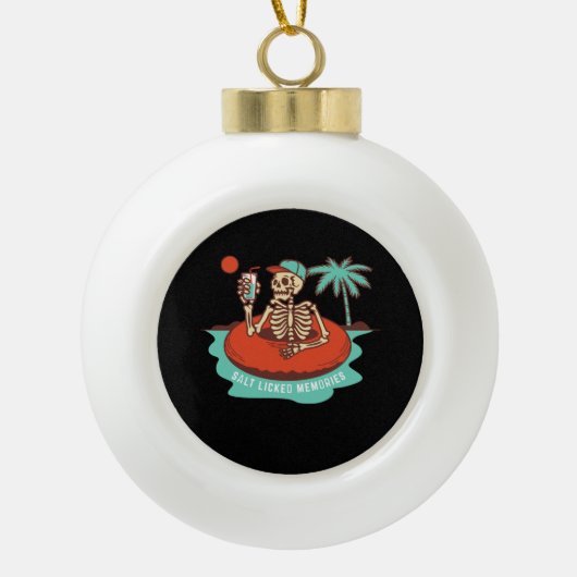 冷たい気持ちを楽しむスケルトン セラミックボールオーナメント (正面)