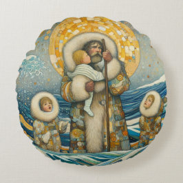 「冷たい水、強いガイド」丸い枕 ラウンドクッション