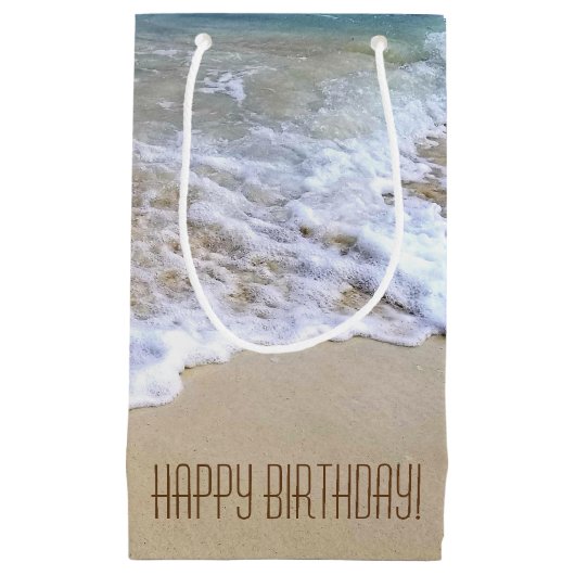 冷たい波を伴う熱帯海岸 スモールペーパーバッグ (正面)