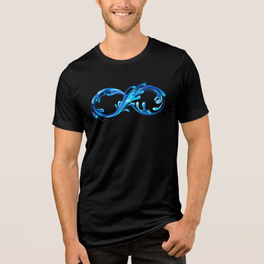 冷たい澄んだ水の無限大のシンボル トライブレンドTシャツ (正面)