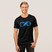 冷たい澄んだ水の無限大のシンボル トライブレンドTシャツ (正面全面)