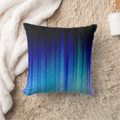 冷たい火-青いティール（緑がかった色）の紫色の縞パターン クッション (ブランケット)