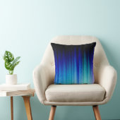 冷たい火-青いティール（緑がかった色）の紫色の縞パターン クッション (椅子)